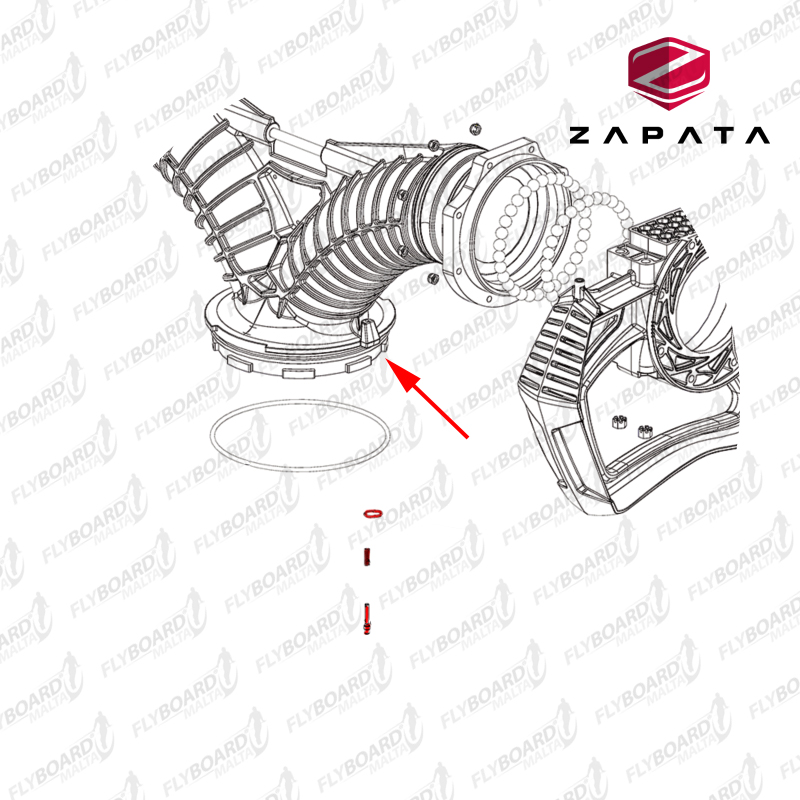 Flyboard Y-Pipe Index Pin (incl Spring + Ring)